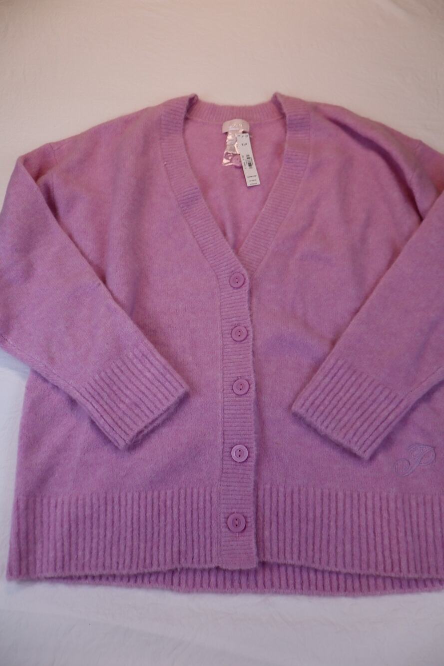 NEW Pink Victoria's Secret Cardigan Women's Pink Button Down V Neck Knit Size S